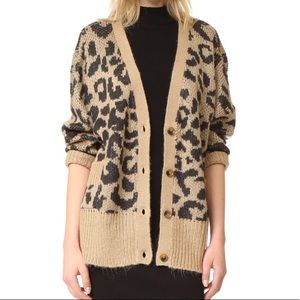 Wildfox Roar Cardigan Leopard Slouchy Sweater